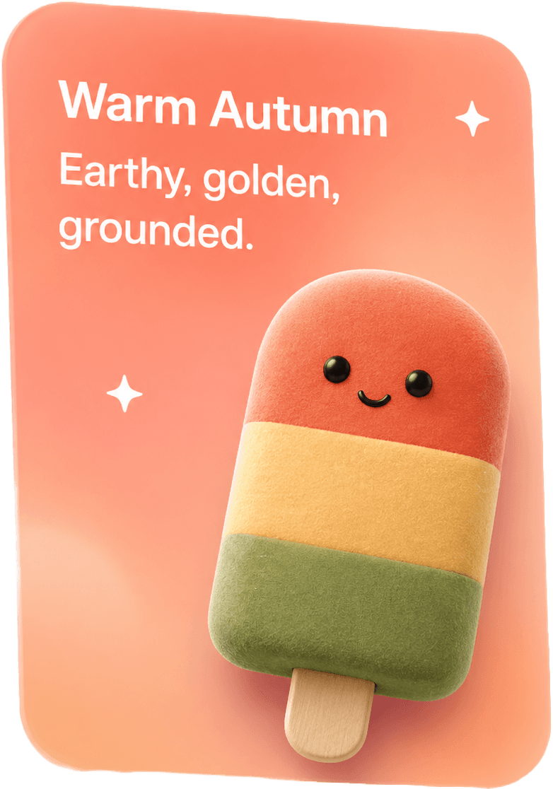 Warm Autumn, earthy, golden, grounded.