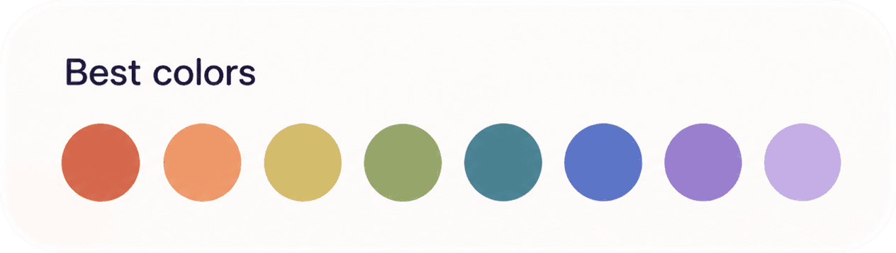 Best colors, eight curated swatches