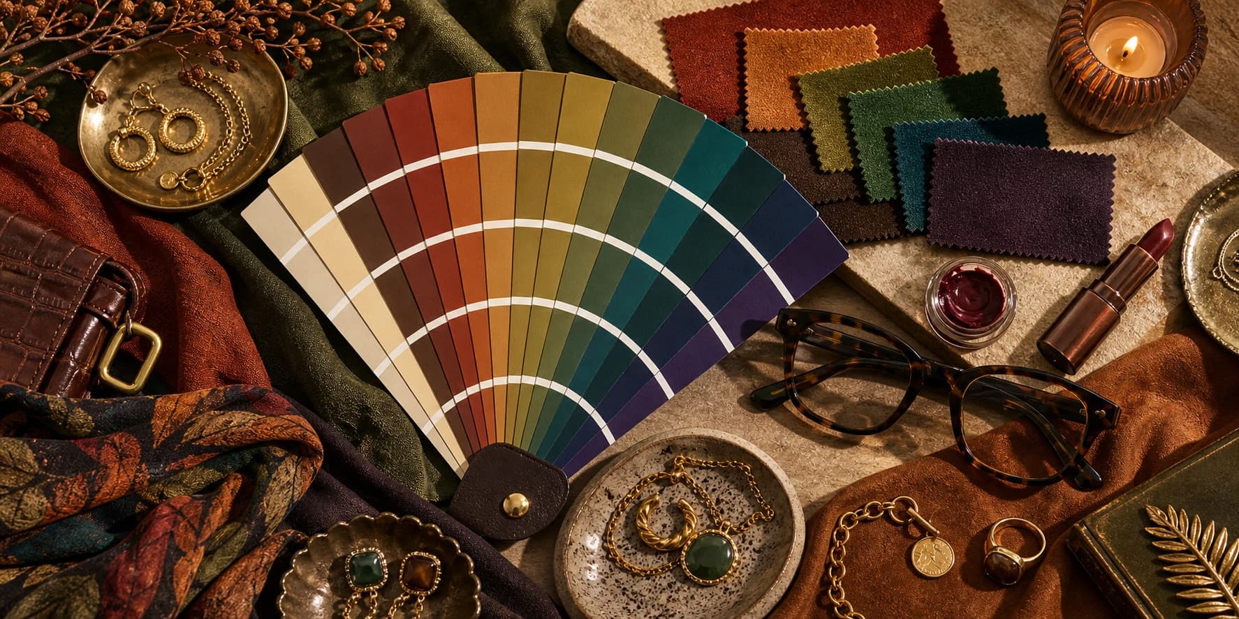 Dark Autumn color palette guide style board