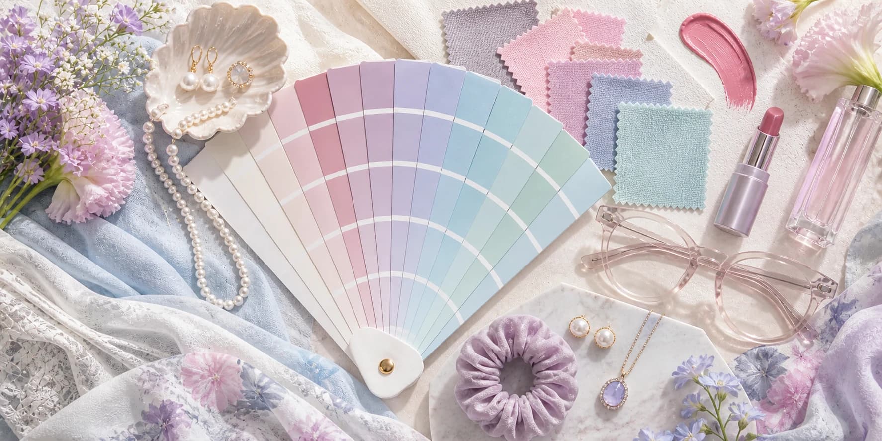Light Summer color palette guide style board