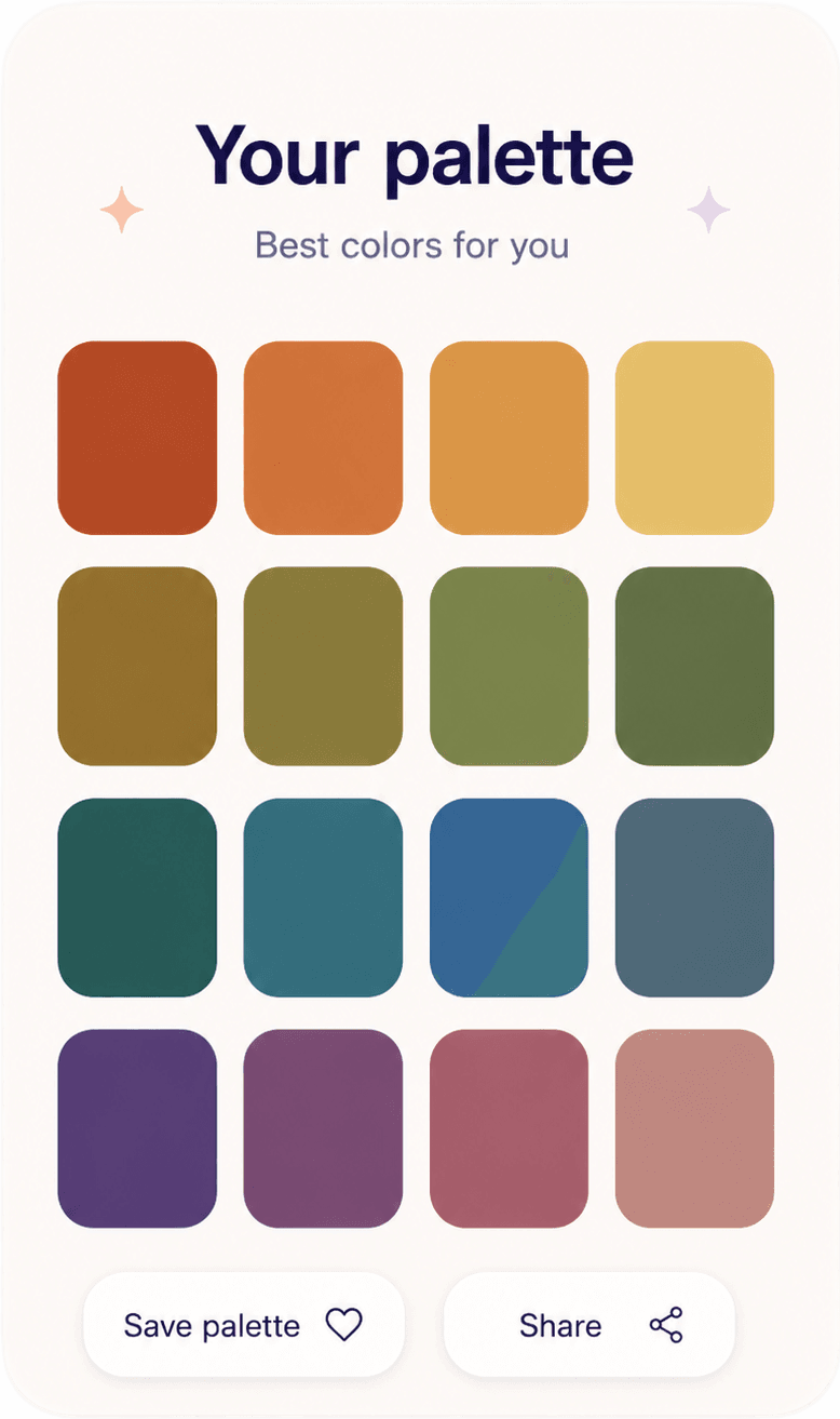 Your palette, sixteen best colors curated for you.