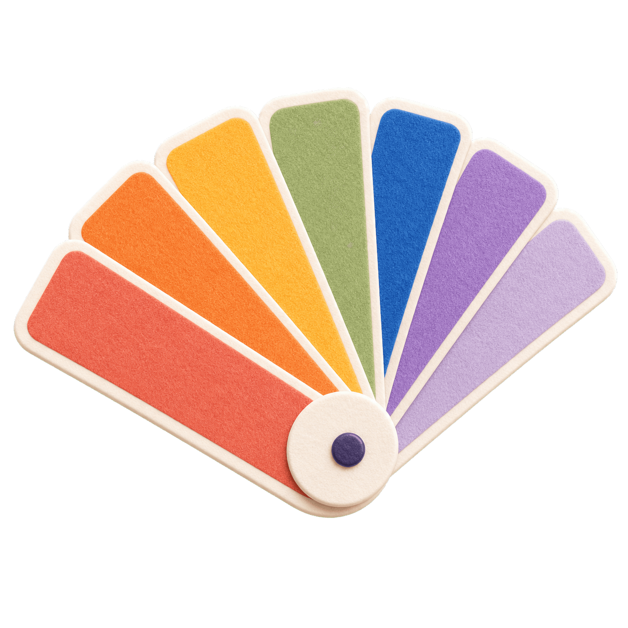 Tactile color swatch fan.